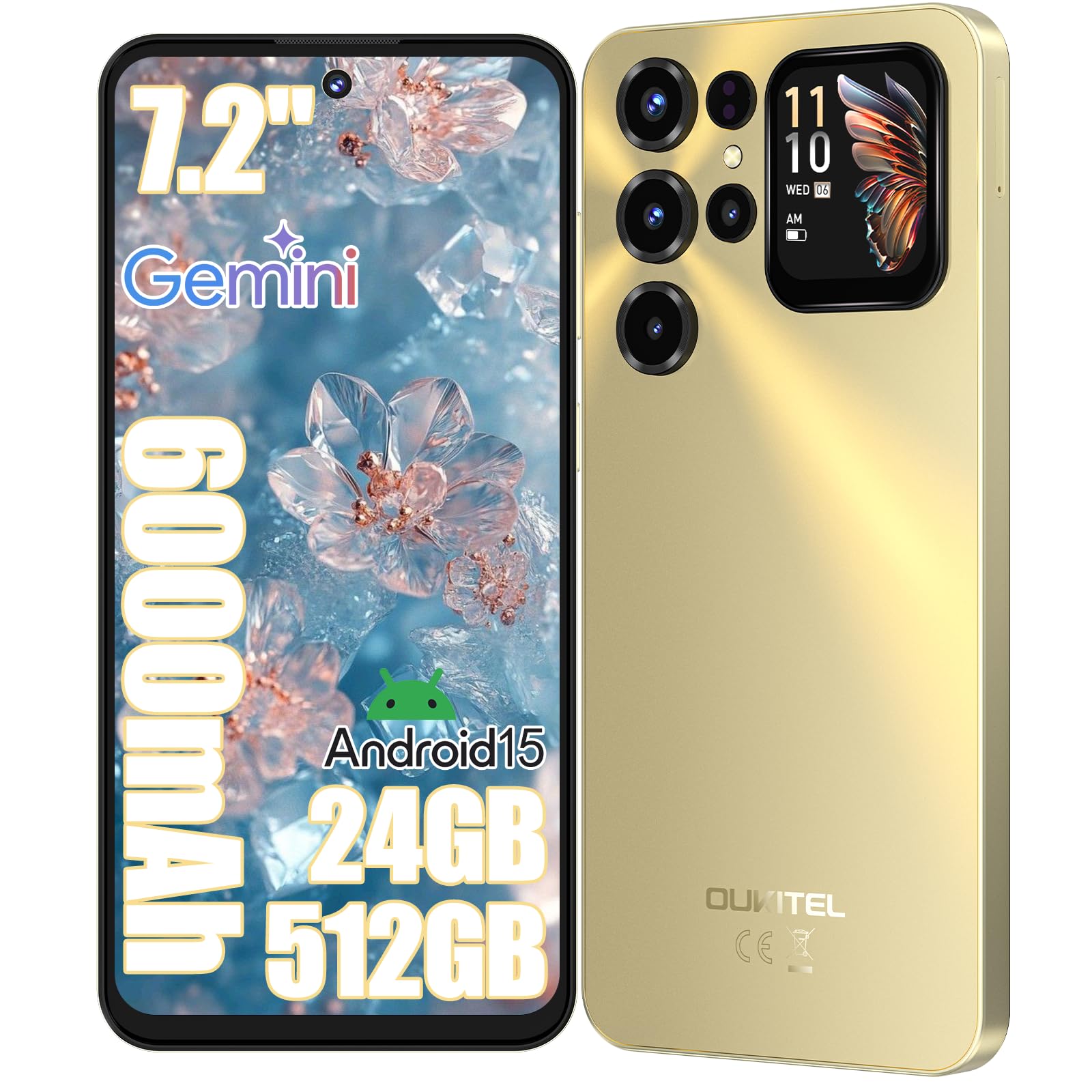 Amazon | OUKITEL C68 PLUS 本体 SIMフリー スマートフォン 7.2インチ